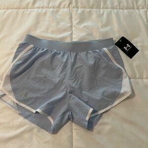 Under Armour Women’s baby blue athletic shorts with lining. Size Small.  NWT!